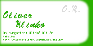 oliver mlinko business card